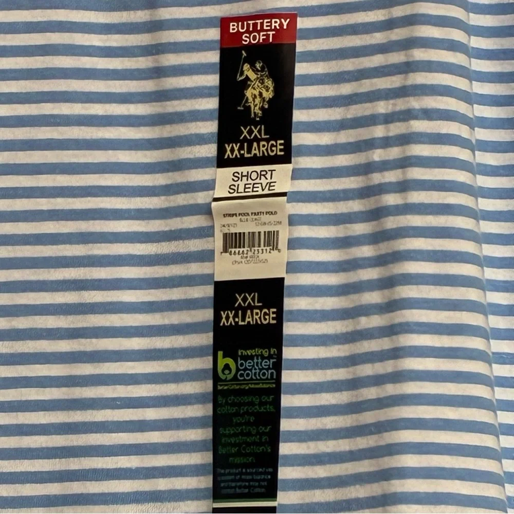US Polo Boys Striped Jersey Polo Shirt Size XXL (18) New with Tags